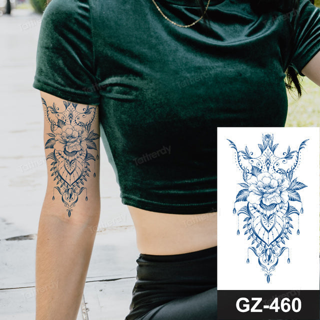 Colorful Floral Temporary Arm Tattoo