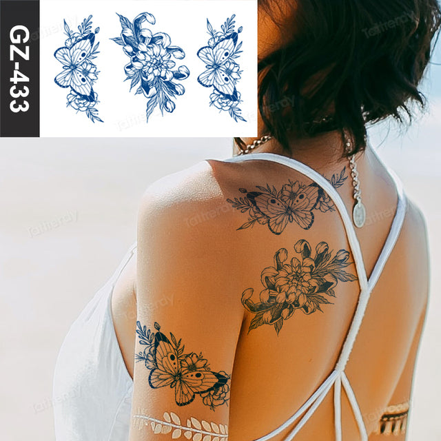 Colorful Floral Temporary Arm Tattoo