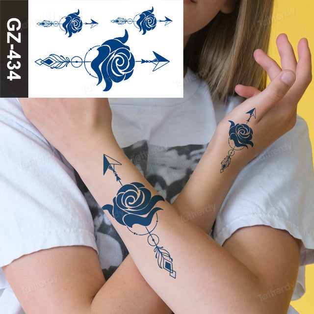 Colorful Floral Temporary Arm Tattoo