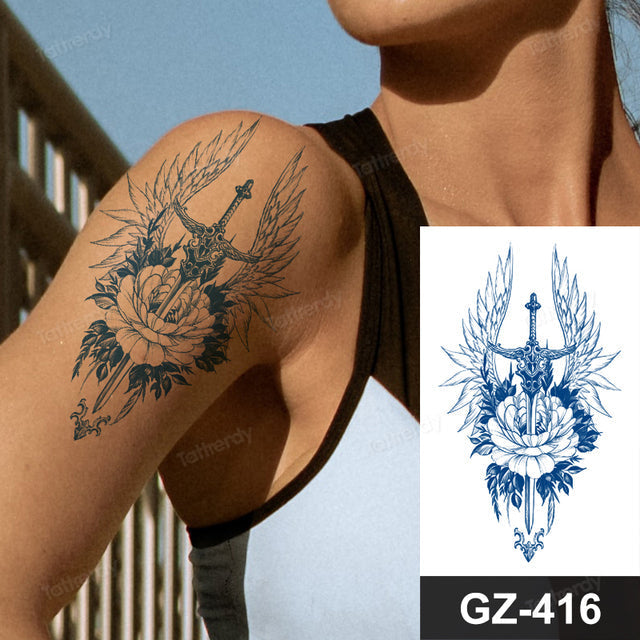 Colorful Floral Temporary Arm Tattoo