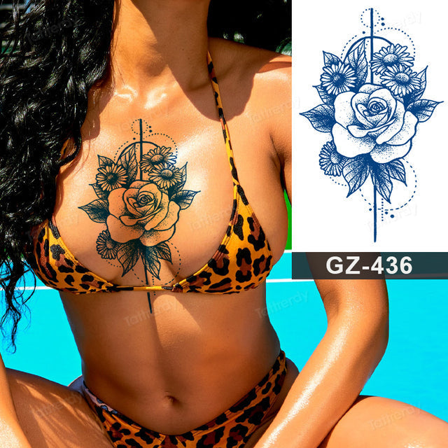 Colorful Floral Temporary Arm Tattoo