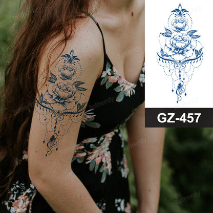 Colorful Floral Temporary Arm Tattoo