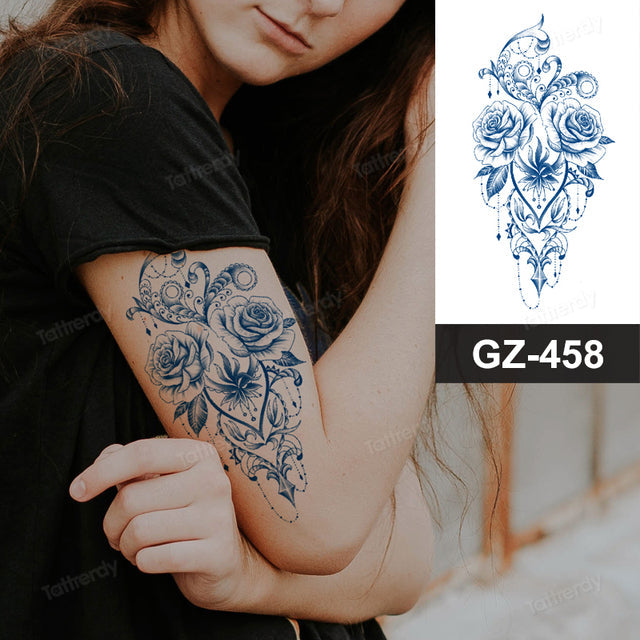 Colorful Floral Temporary Arm Tattoo