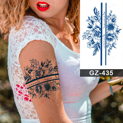 Colorful Floral Temporary Arm Tattoo