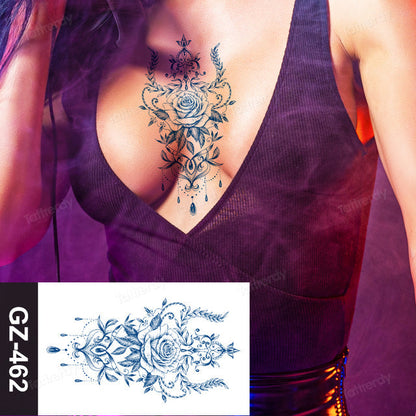 Colorful Floral Temporary Arm Tattoo