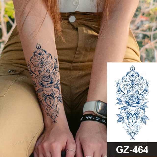 Colorful Floral Temporary Arm Tattoo