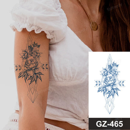 Colorful Floral Temporary Arm Tattoo