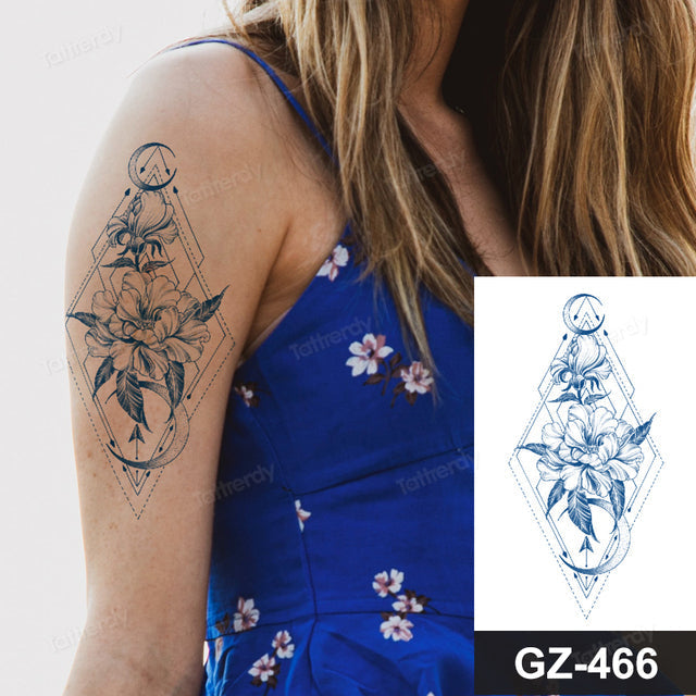 Colorful Floral Temporary Arm Tattoo