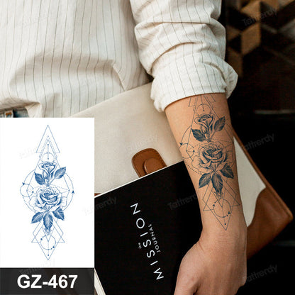 Colorful Floral Temporary Arm Tattoo