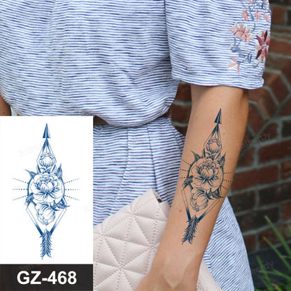 Colorful Floral Temporary Arm Tattoo