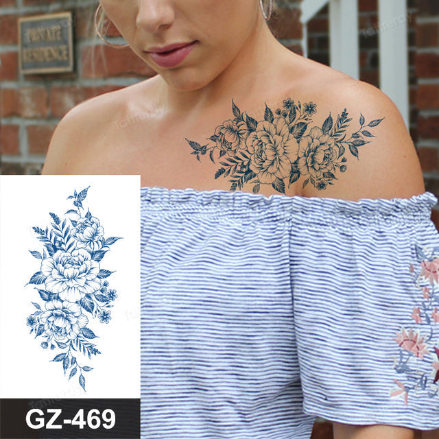 Colorful Floral Temporary Arm Tattoo