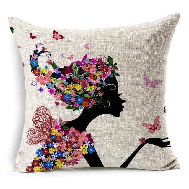 Colorful Bird Tree Life Pattern Throw Pillow Cover