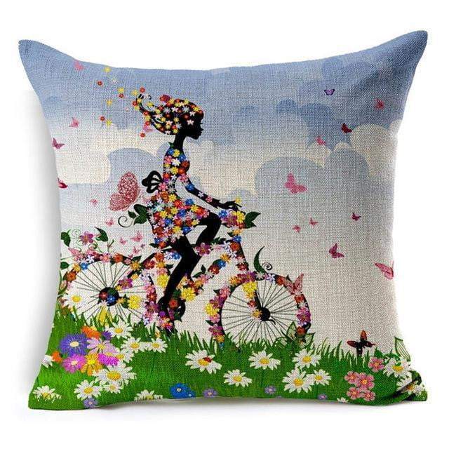 Colorful Bird Tree Life Pattern Throw Pillow Cover