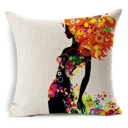 Colorful Bird Tree Life Pattern Throw Pillow Cover