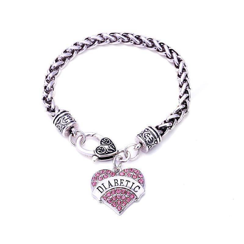 Medical Alert ID Bracelet for Women with Crystal Accents