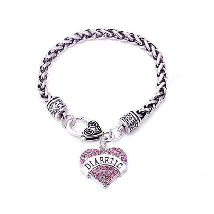 Medical Alert ID Bracelet for Women with Crystal Accents