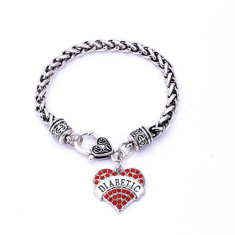 Medical Alert ID Bracelet for Women with Crystal Accents