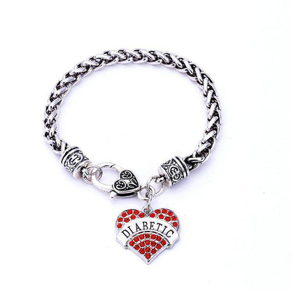 Medical Alert ID Bracelet for Women with Crystal Accents