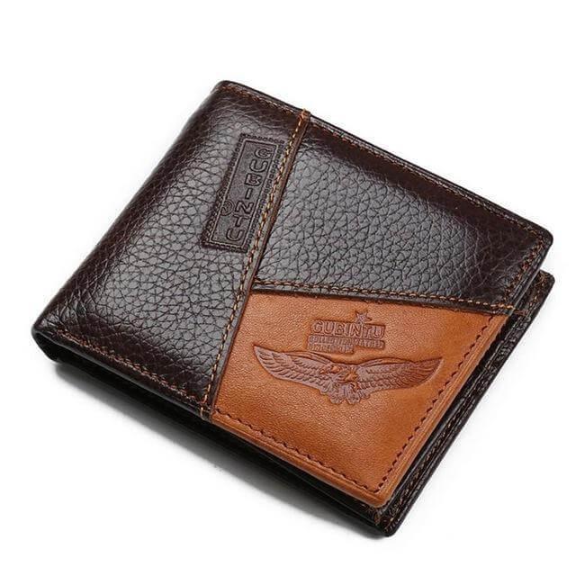 Real Leather Men's Zip Wallet with Coin Pouch