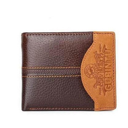 Real Leather Men's Zip Wallet with Coin Pouch