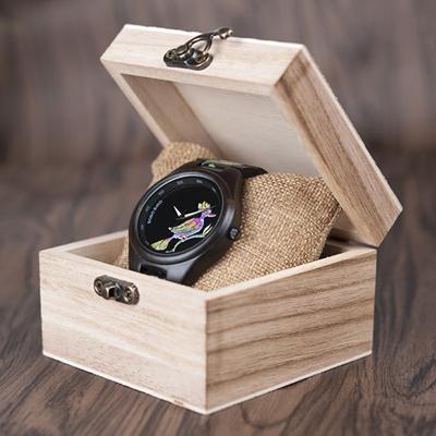 Natural Bamboo Wooden Ladies Watch with Floral Face