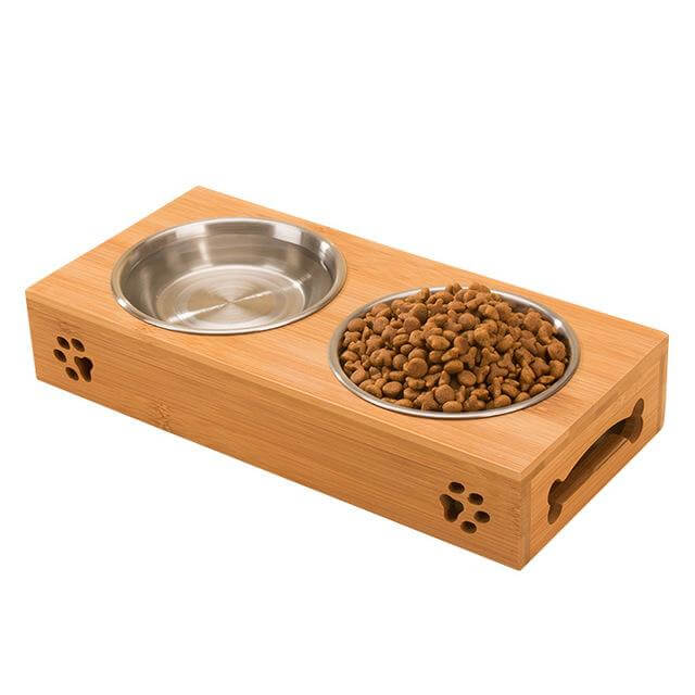Natural Wood Pet Feeding Bowl - Halri