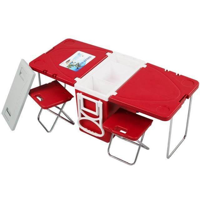 Portable Collapsible Insulated Cooler Box Outdoor Set