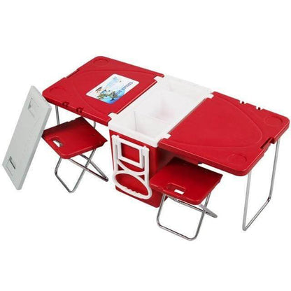 Portable Collapsible Insulated Cooler Box Outdoor Set