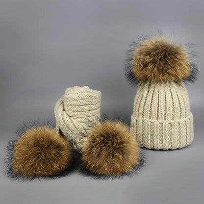 Cozy Faux Fur Beanie Scarf Set - Halri