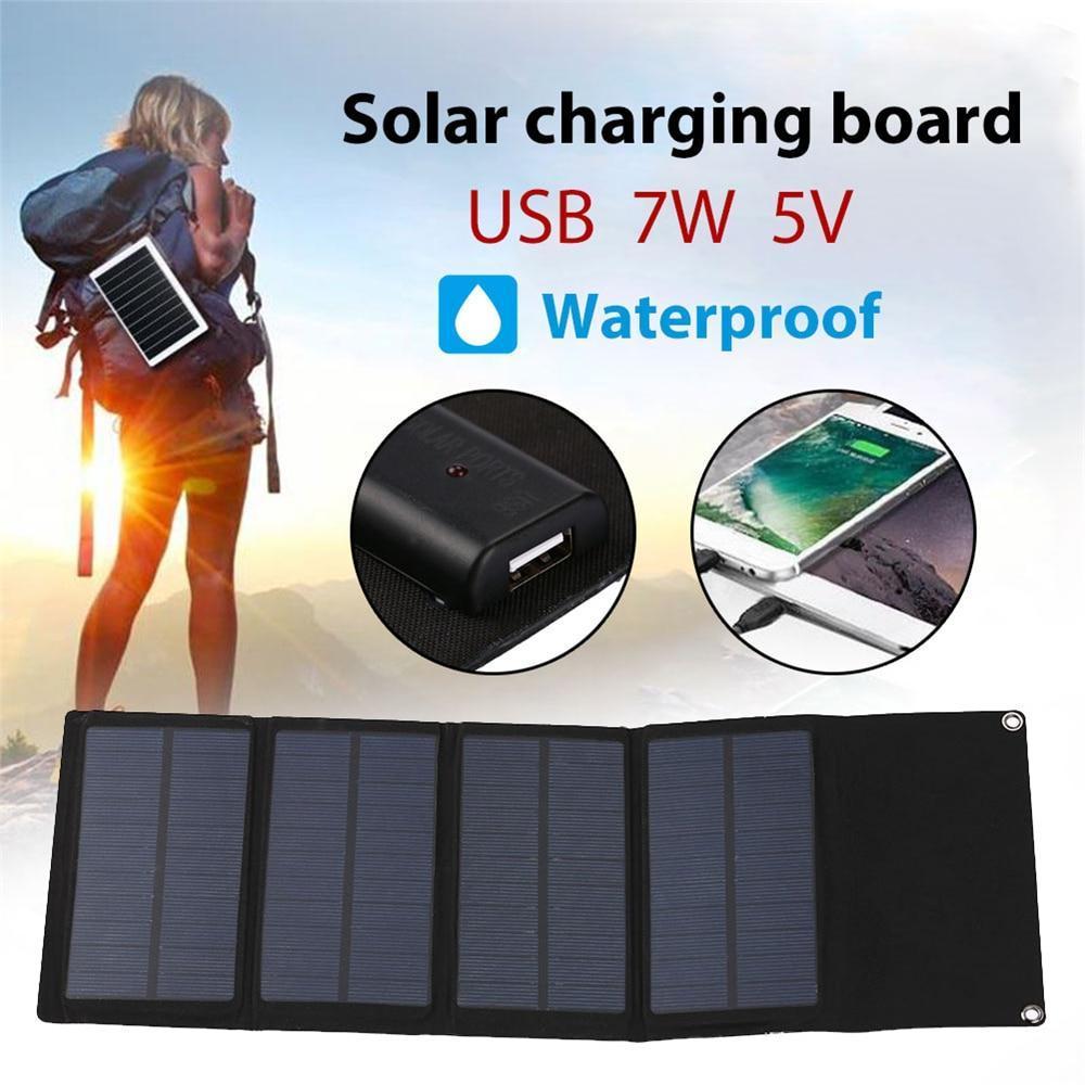 Compact Folding Solar Power Bank 7W USB Charger - Halri