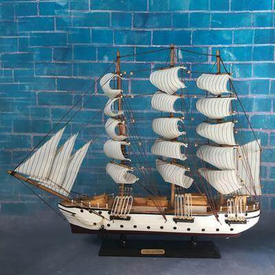 Rustic Wooden Sailboat Maritime Decoration - Halri