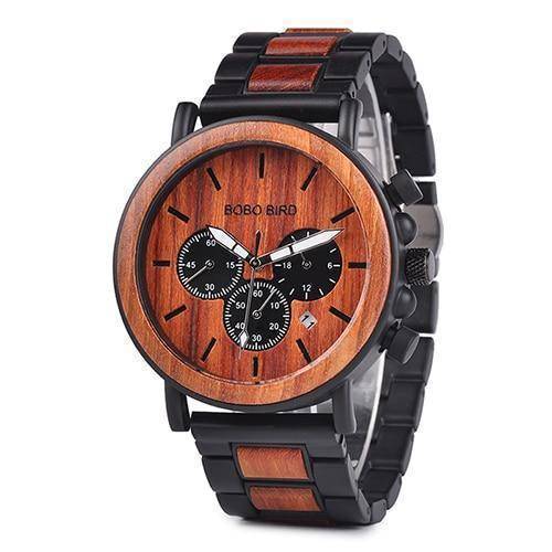 Rugged Wood Chronograph Men's Military Watch
