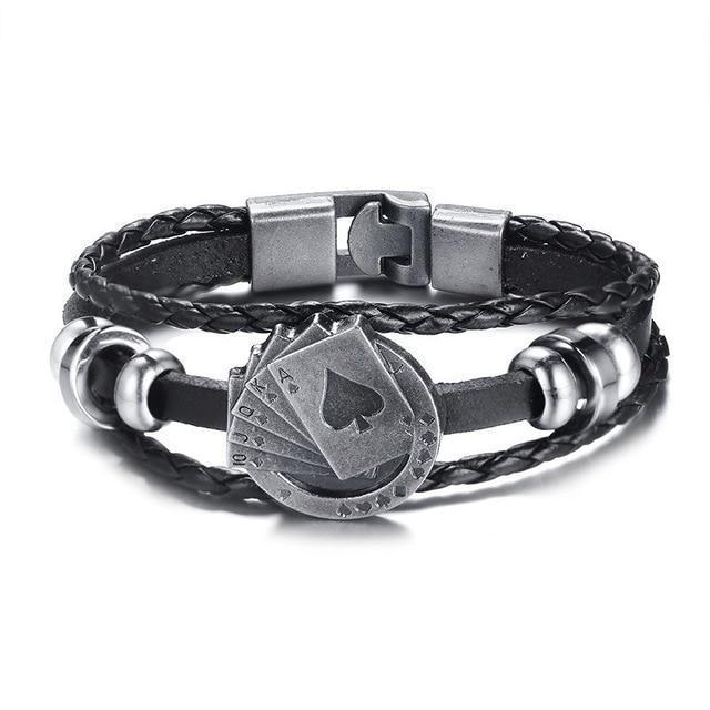 Classic Mens Genuine Leather Card Bracelet - Halri