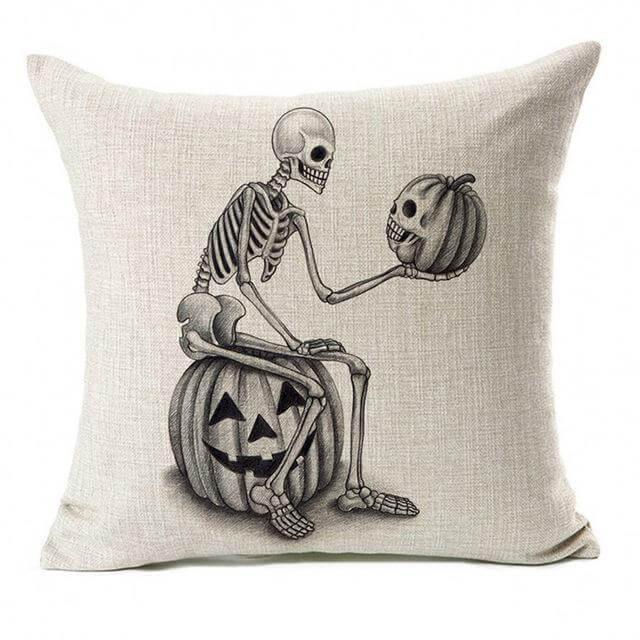 Spooky Skull Halloween Throw Pillow Covers - Halri