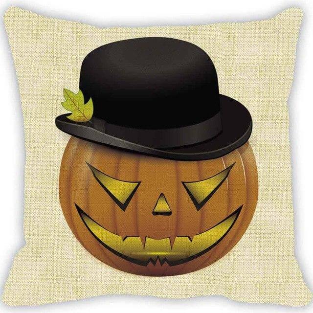 Spooky Orange Halloween Pillow Covers