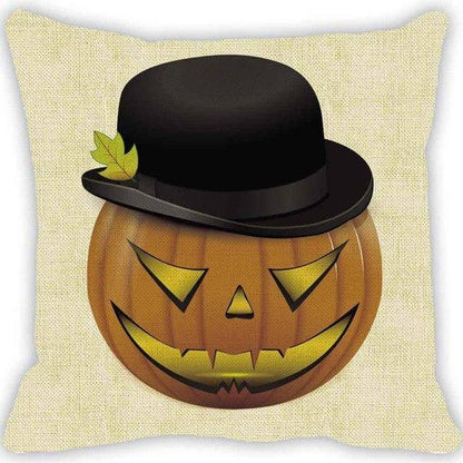 Spooky Orange Halloween Pillow Covers