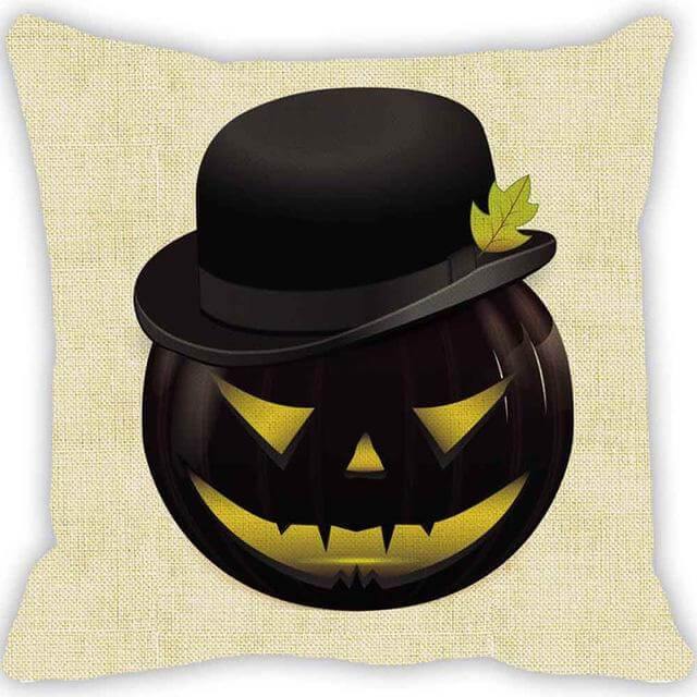 Spooky Orange Halloween Pillow Covers