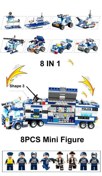 Ultimate 8-in-1 Police Robot Building Block Set