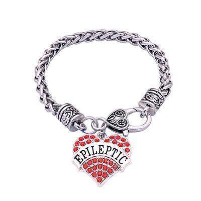 Women's Medical Alert Crystal Heart Bracelet