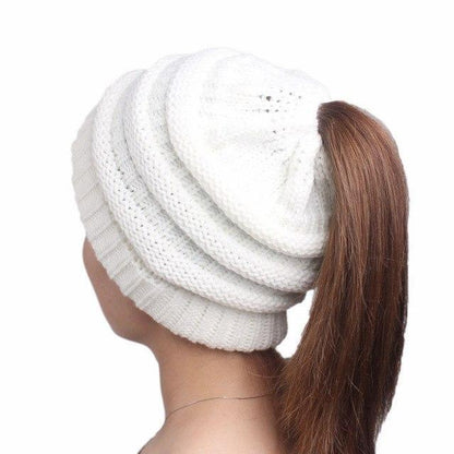 Warm Winter Ponytail Beanie for Ladies