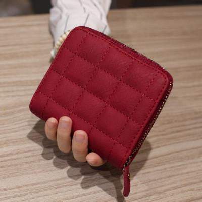 Halri | Ladies Small Faux Leather Check Wallet Card Pouch
