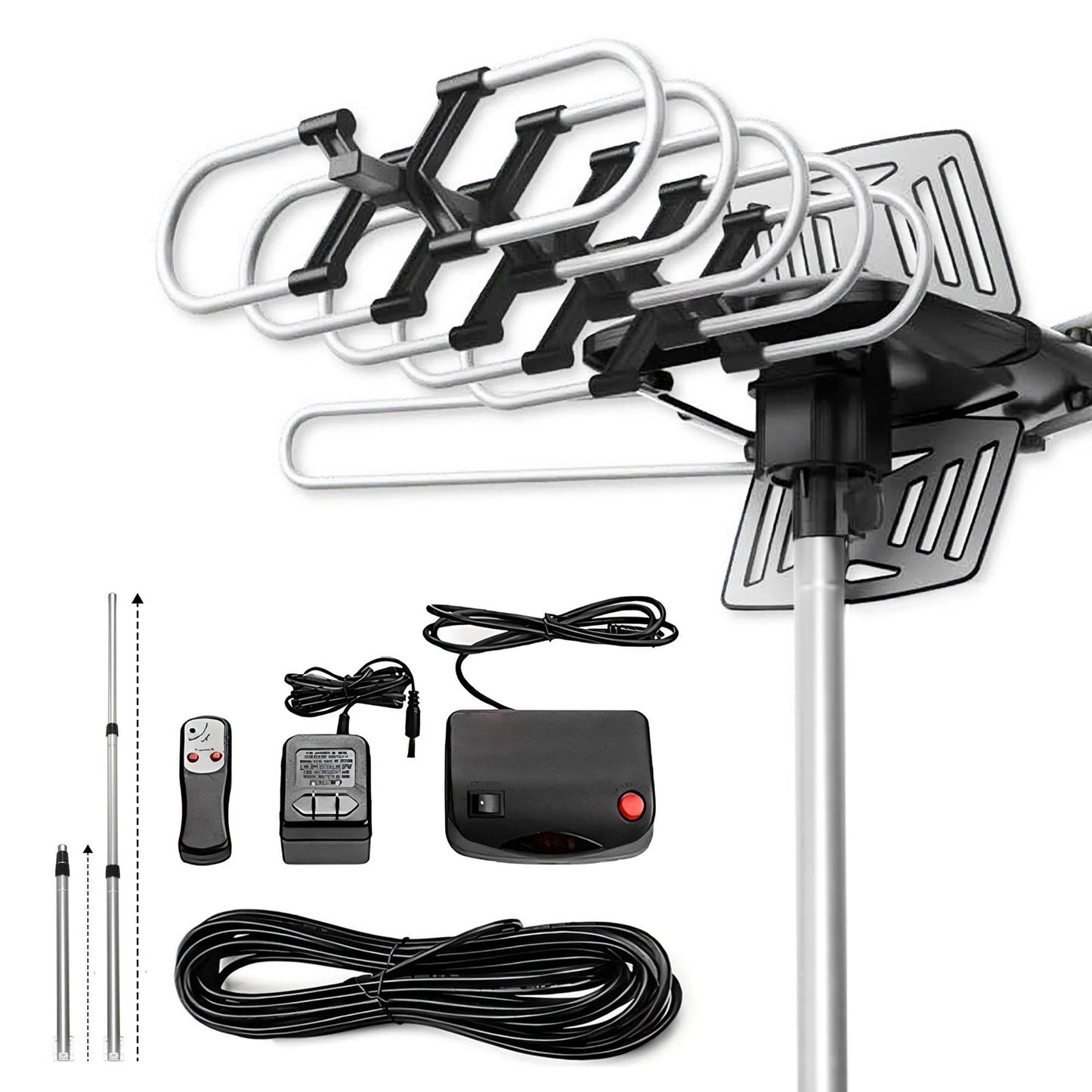 HD Outdoor TV Antenna with 360 Motor for Free Channels