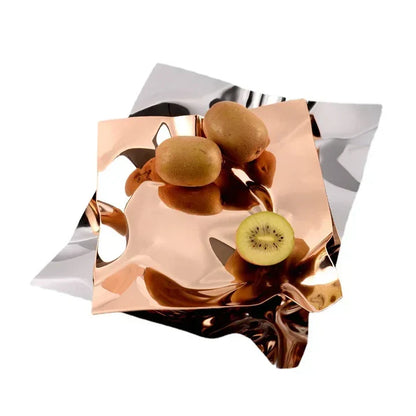 Sleek Metal Serving Platter – Contemporary Table Centerpiece