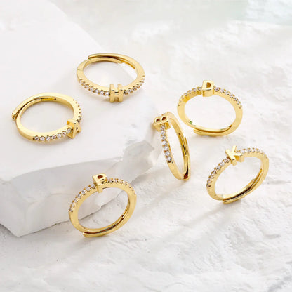 Shining Personalized Initial Letter Rings - Halri
