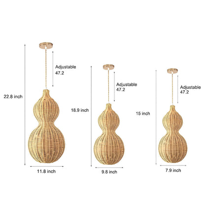 Natural Wicker Outdoor Hanging Porch Light Fixtures