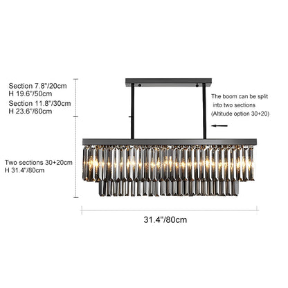 Sleek Glass LED 3-Level Dimmable Grey Pendant Light