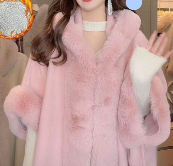 Cozy Women's Fleece Lined Long Poncho Blanket - Halri