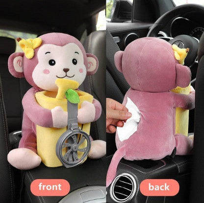 Soft Plush Armrest Tissue Box Holder - Halri