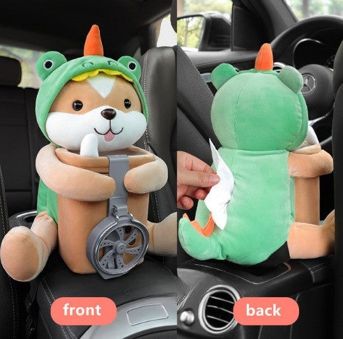 Soft Plush Armrest Tissue Box Holder
