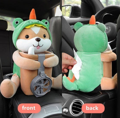 Soft Plush Armrest Tissue Box Holder